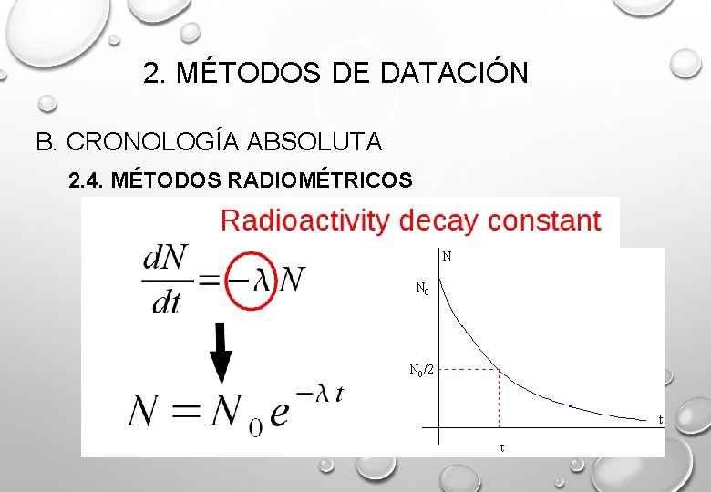 2. MÉTODOS DE DATACIÓN B. CRONOLOGÍA ABSOLUTA 2. 4. MÉTODOS RADIOMÉTRICOS 