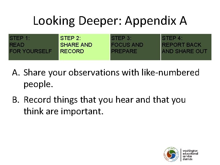 APPENDIX A CONCEPTUAL SHIFTS 1 Looking Deeper Appendix