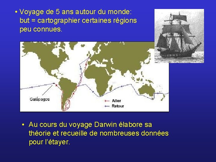  • Voyage de 5 ans autour du monde: but = cartographier certaines régions