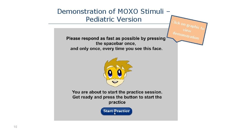 Demonstration of MOXO Stimuli – Pediatric Version Click o n grap hi view c