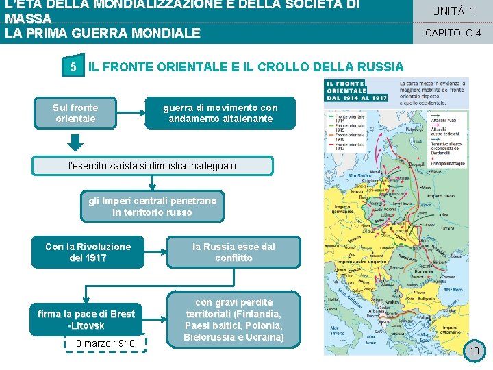 L’ETÀ DELLA MONDIALIZZAZIONE E DELLA SOCIETÀ DI MASSA LA PRIMA GUERRA MONDIALE UNITÀ 1