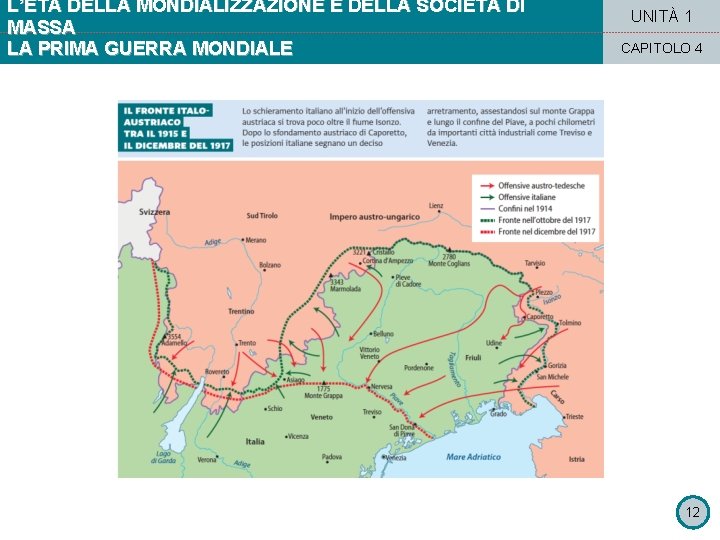 L’ETÀ DELLA MONDIALIZZAZIONE E DELLA SOCIETÀ DI MASSA LA PRIMA GUERRA MONDIALE UNITÀ 1