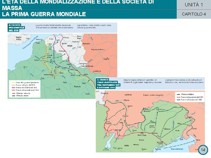 L’ETÀ DELLA MONDIALIZZAZIONE E DELLA SOCIETÀ DI MASSA LA PRIMA GUERRA MONDIALE UNITÀ 1