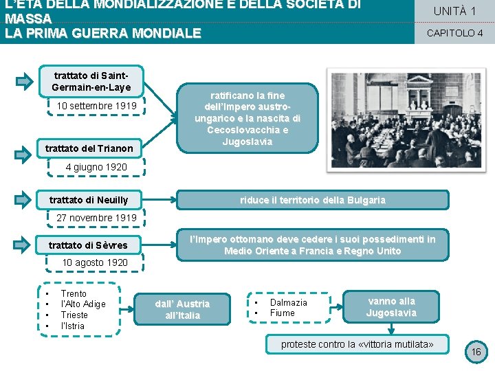 L’ETÀ DELLA MONDIALIZZAZIONE E DELLA SOCIETÀ DI MASSA LA PRIMA GUERRA MONDIALE trattato di