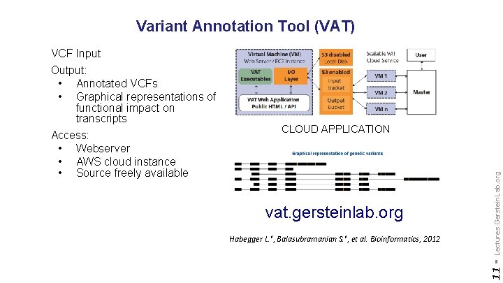 Variant Annotation Tool (VAT) vat. gersteinlab. org Habegger L. *, Balasubramanian S. *, et