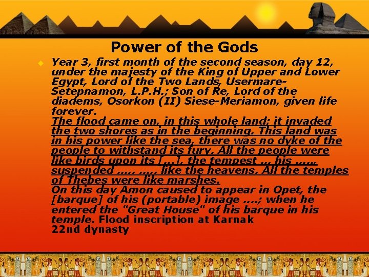 Power of the Gods u Year 3, first month of the second season, day