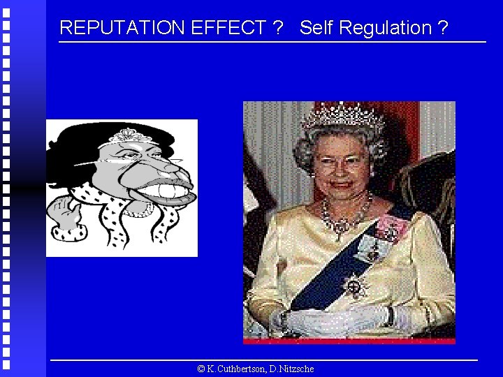 REPUTATION EFFECT ? Self Regulation ? © K. Cuthbertson, D. Nitzsche 