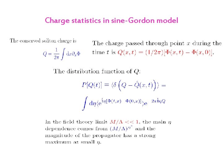 Charge statistics in sine-Gordon model Charge statistics in sine-Gordon model