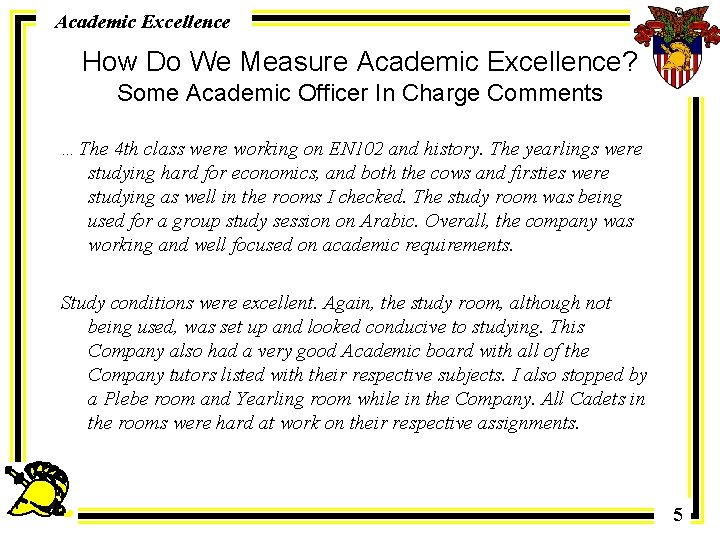 Academic Excellence How Do We Measure Academic Excellence? Some Academic Officer In Charge Comments