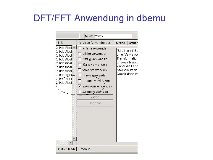 DFT/FFT Anwendung in dbemu 