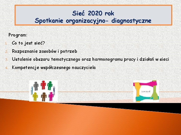 Sieć 2020 rok Spotkanie organizacyjno- diagnostyczne Program: 1. Co to jest sieć? 2. Rozpoznanie