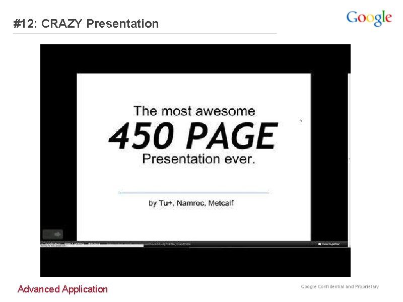 #12: CRAZY Presentation Advanced Application 