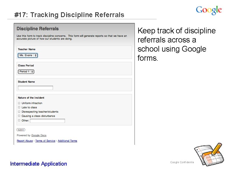 #17: Tracking Discipline Referrals Keep track of discipline referrals across a school using Google