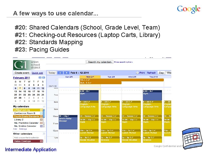 A few ways to use calendar. . . #20: Shared Calendars (School, Grade Level,