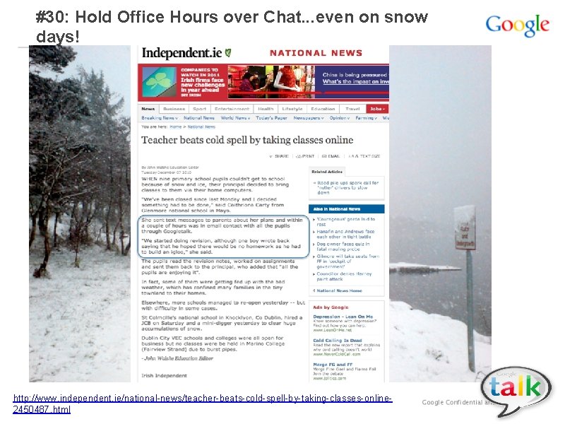 #30: Hold Office Hours over Chat. . . even on snow days! http: //www.