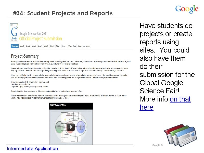 #34: Student Projects and Reports Have students do projects or create reports using sites.