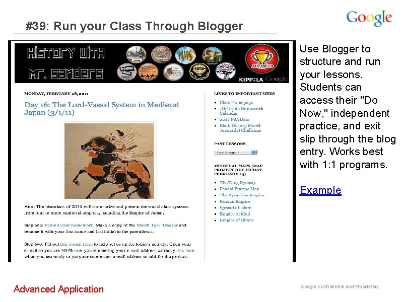 #39: Run your Class Through Blogger Use Blogger to structure and run your lessons.