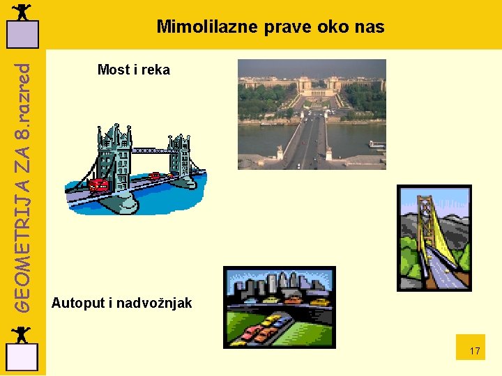 GEOMETRIJA ZA 8. razred Mimolilazne prave oko nas Most i reka Autoput i nadvožnjak