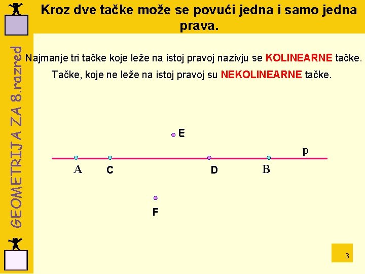 GEOMETRIJA ZA 8. razred Kroz dve tačke može se povući jedna i samo jedna