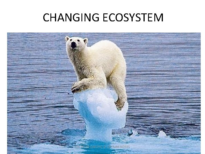 CHANGING ECOSYSTEM DR. PETER ONYOYO O. LECTURE NOTES 