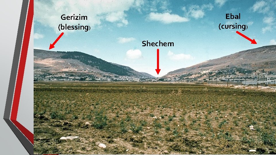 Ebal (cursing) Gerizim (blessing) Shechem 