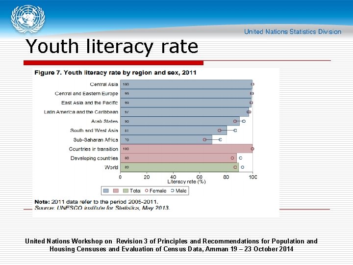 Youth literacy rate United Nations Workshop on Revision 3 of Principles and Recommendations for