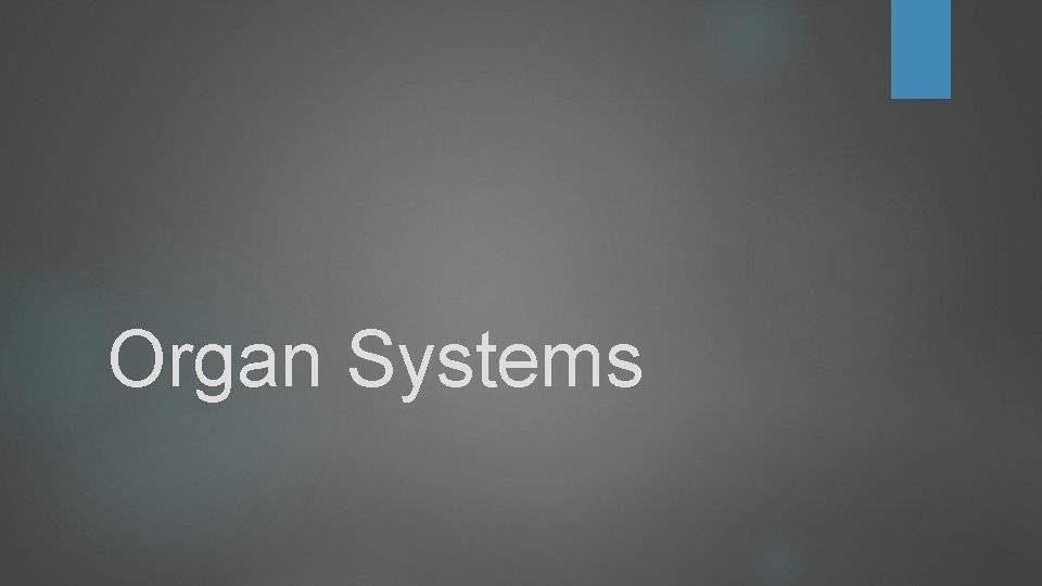 Organ Systems Organ Systems
