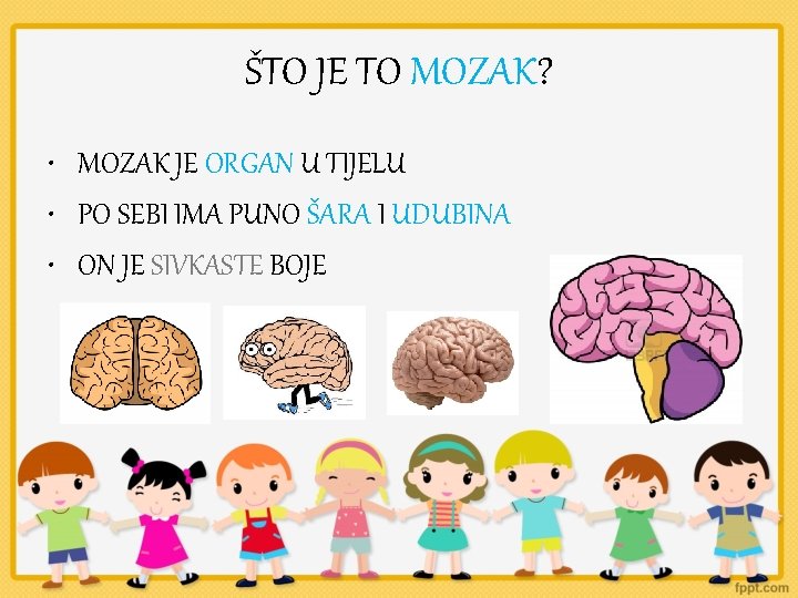 ŠTO JE TO MOZAK? • MOZAK JE ORGAN U TIJELU • PO SEBI IMA