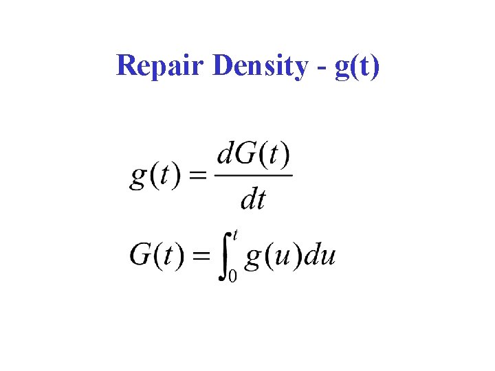 Repair Density - g(t) 