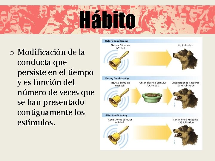 Hábito o Modificación de la conducta que persiste en el tiempo y es función