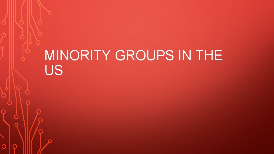 MINORITY GROUPS IN THE US 