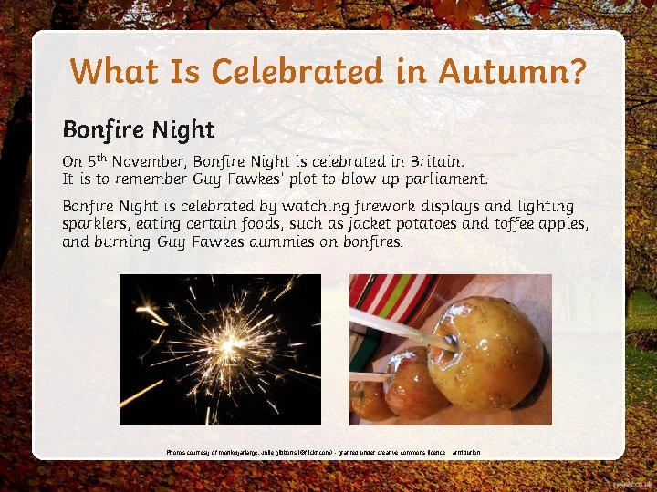 What Is Celebrated in Autumn? Bonfire Night On 5 th November, Bonfire Night is