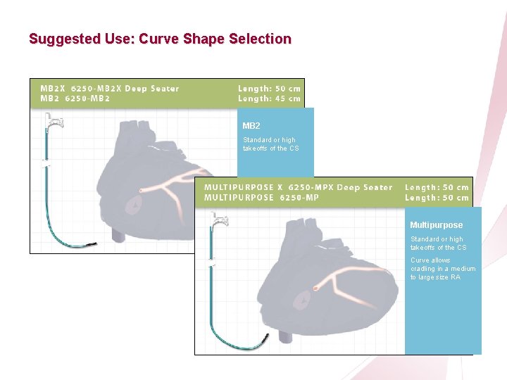 CRT Essentials Program Left-Heart Lead Implant Procedure Suggested Use: Curve Shape Selection MB 2