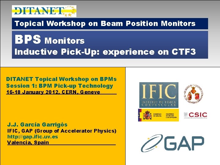 Topical Workshop on Beam Position Monitors BPS Monitors Inductive Pick-Up: experience on CTF 3