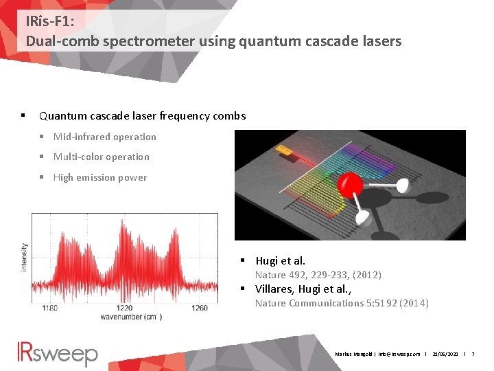 IRis-F 1: Dual-comb spectrometer using quantum cascade lasers § Quantum cascade laser frequency combs