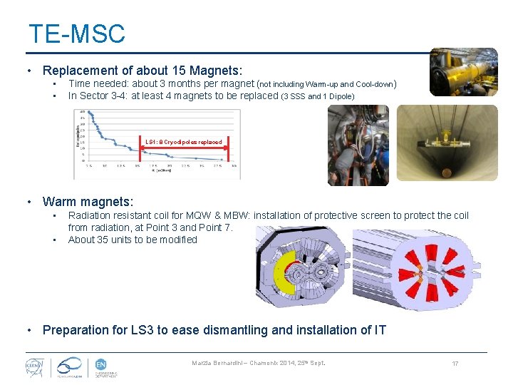 TE-MSC • Replacement of about 15 Magnets: • • Time needed: about 3 months