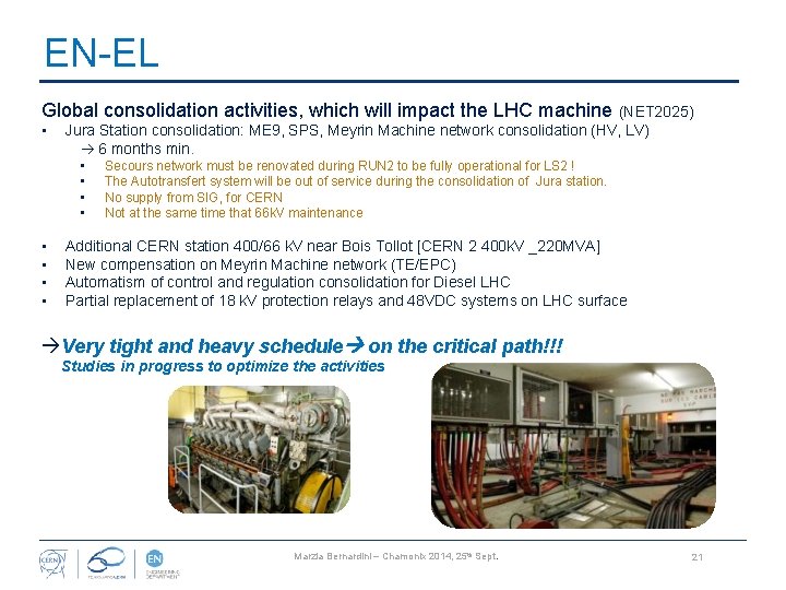 EN-EL Global consolidation activities, which will impact the LHC machine (NET 2025) • Jura