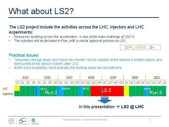What about LS 2? The LS 2 project include the activities across the LHC,