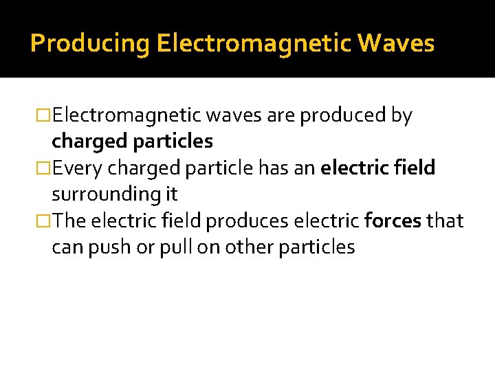 Charged particle produces every What Is