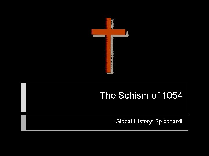 The Schism of 1054 Global History: Spiconardi 