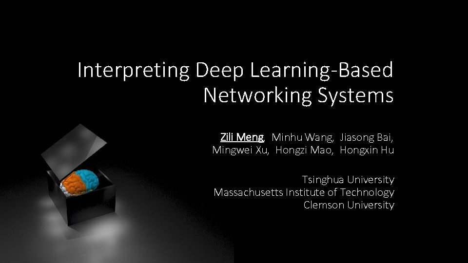 Interpreting Deep LearningBased Networking Systems Zili Meng Minhu