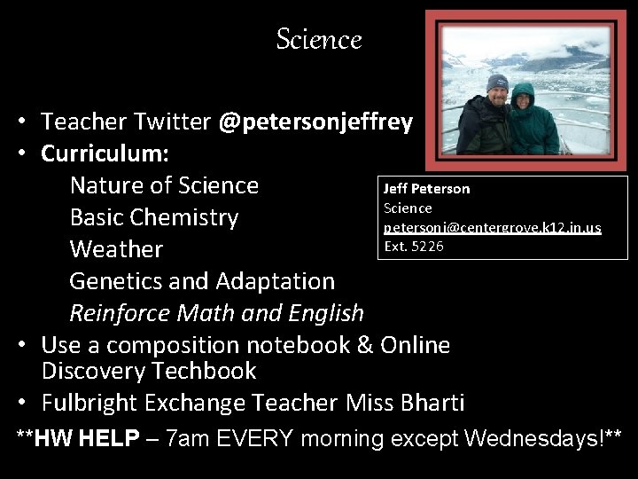 Science • Teacher Twitter @petersonjeffrey • Curriculum: Nature of Science Jeff Peterson Science Basic