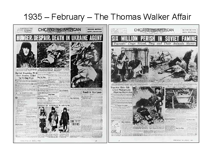1935 – February – The Thomas Walker Affair 1935 – February – The Thomas Walker Affair