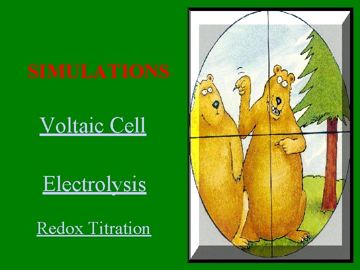 SIMULATIONS Voltaic Cell Electrolysis Redox Titration 54 