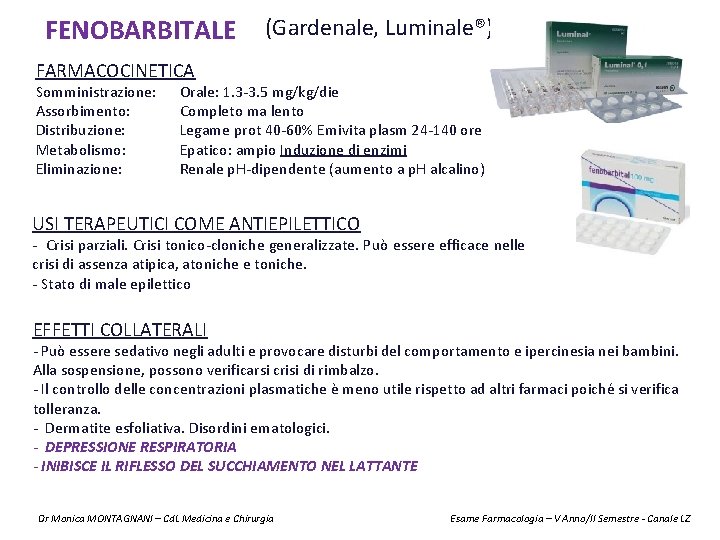 FENOBARBITALE (Gardenale, Luminale®) FARMACOCINETICA Somministrazione: Assorbimento: Distribuzione: Metabolismo: Eliminazione: Orale: 1. 3 -3. 5