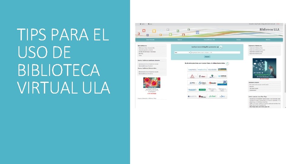 TIPS PARA EL USO DE BIBLIOTECA VIRTUAL ULA 