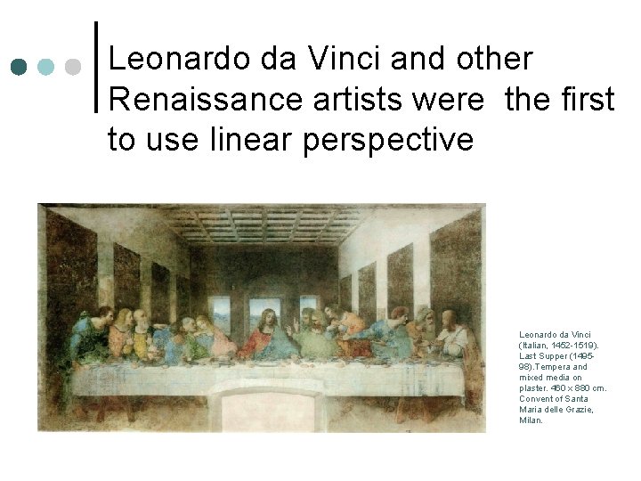 Leonardo da Vinci and other Renaissance artists were the first to use linear perspective