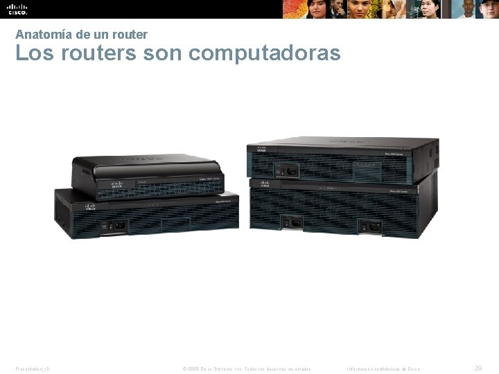 Anatomía de un router Los routers son computadoras Presentation_ID © 2008 Cisco Systems, Inc.