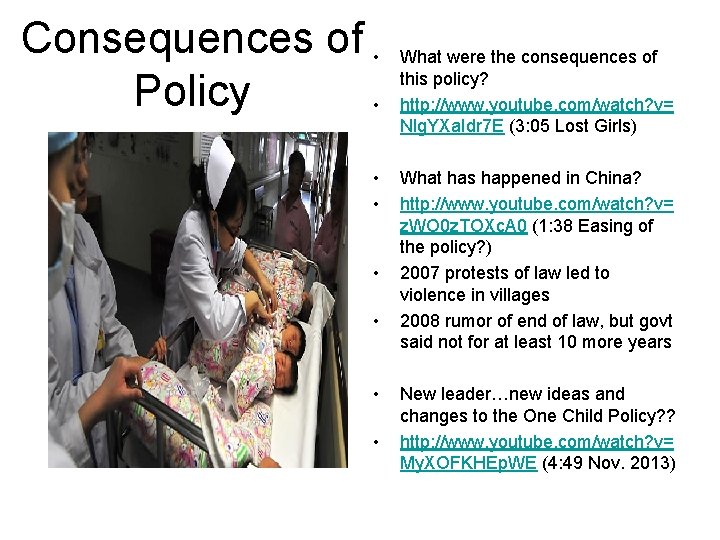 Consequences of • Policy • • What were the consequences of this policy? http: