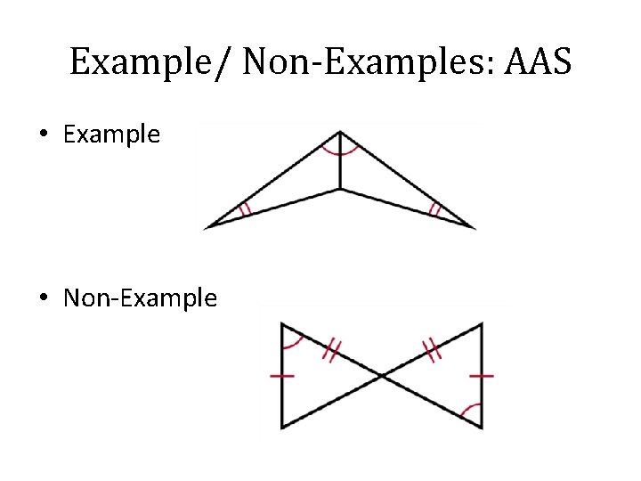 Example/ Non-Examples: AAS • Example • Non-Example 